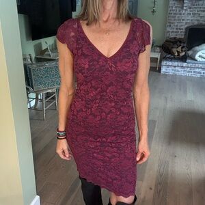 Ann Ferriday Stretch Lace Midi Dress